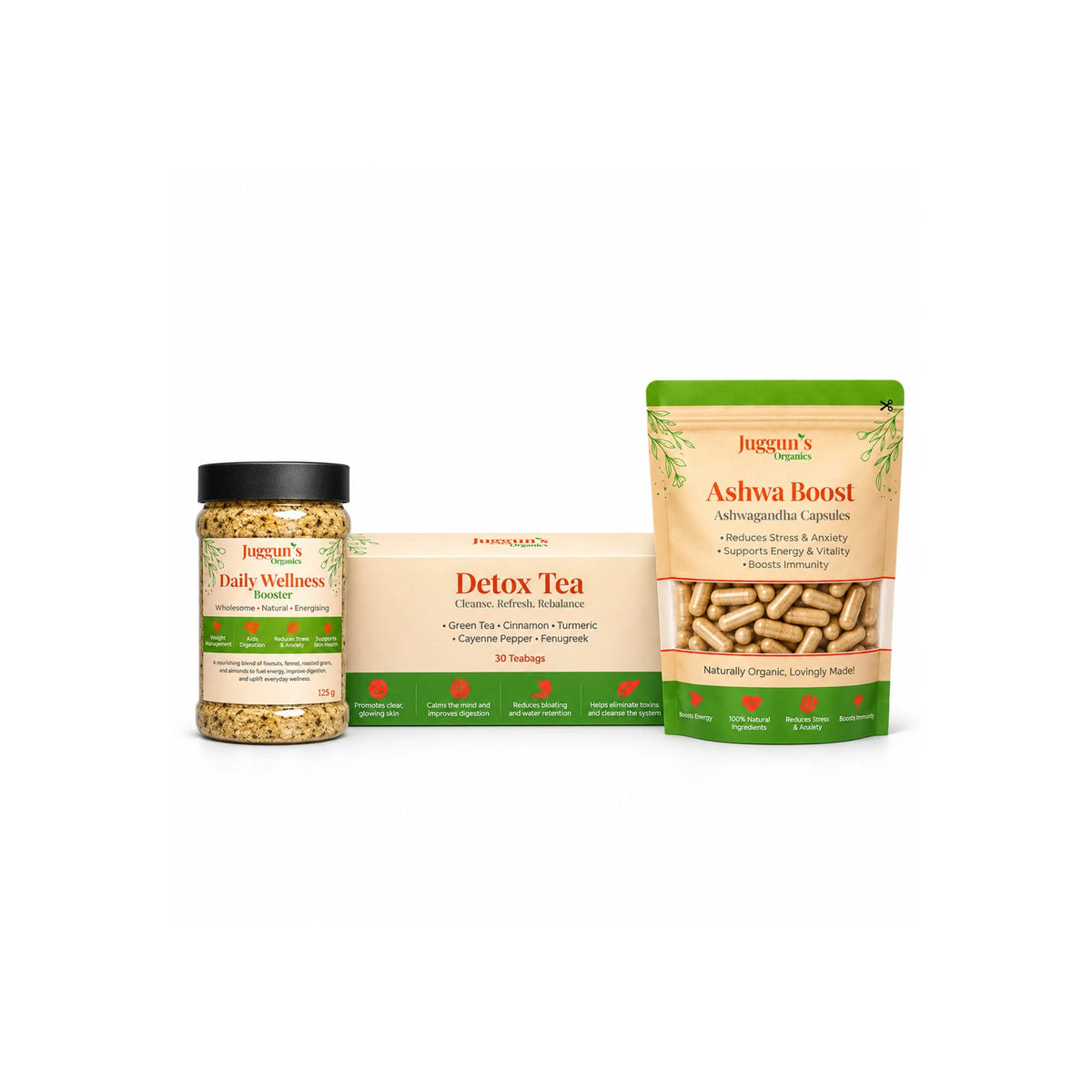 Wellness in a Box – Gold Powder, Ashwa Boost & Detox Tea