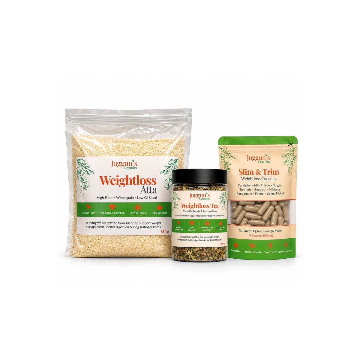 Weight Loss Kit – Tea, Atta & Capsules Bundle