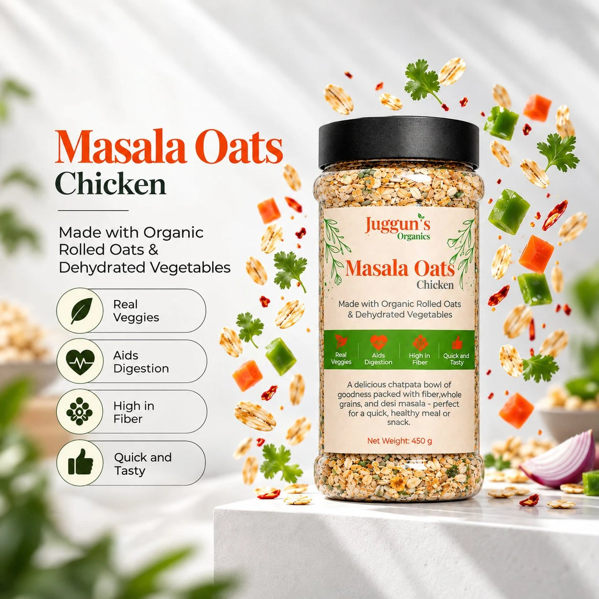 Masala Oats – Chicken, Cheesy Chicken & Lemon Chaska