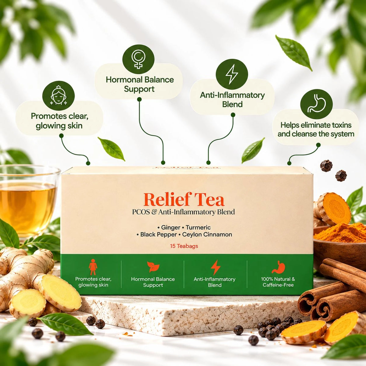 Relief Tea – Ginger, Turmeric & Ceylon Cinnamon